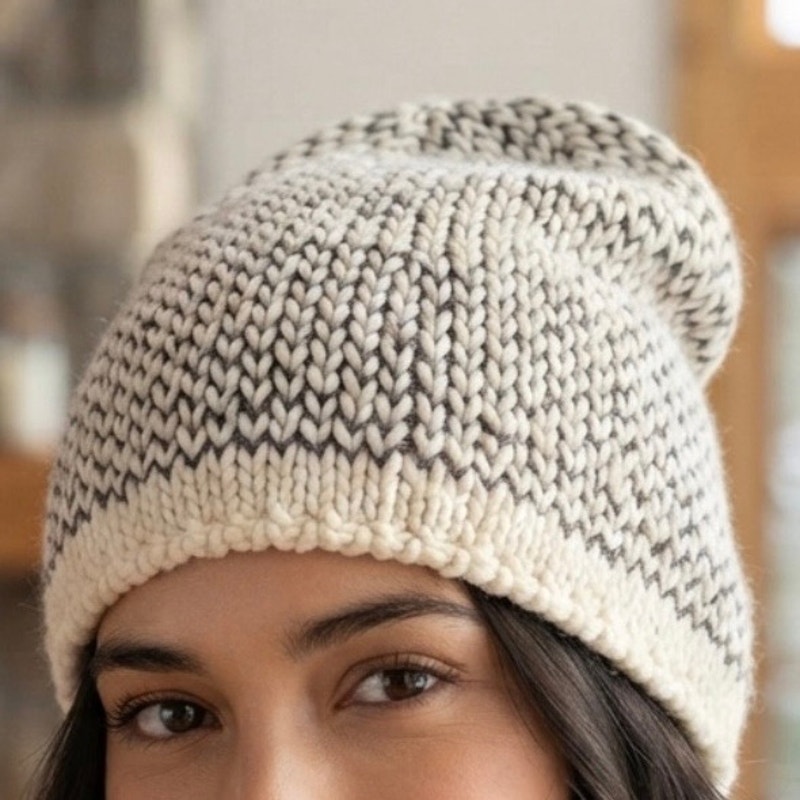The North Face | Chunky Knit Beanie Cream Gray Neutral Winter Ski Hat Unisex Os